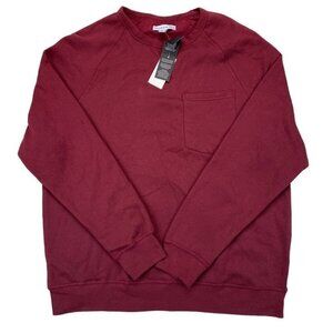 And Now This Mens Solid Fleece red  Sweatshirt Size L